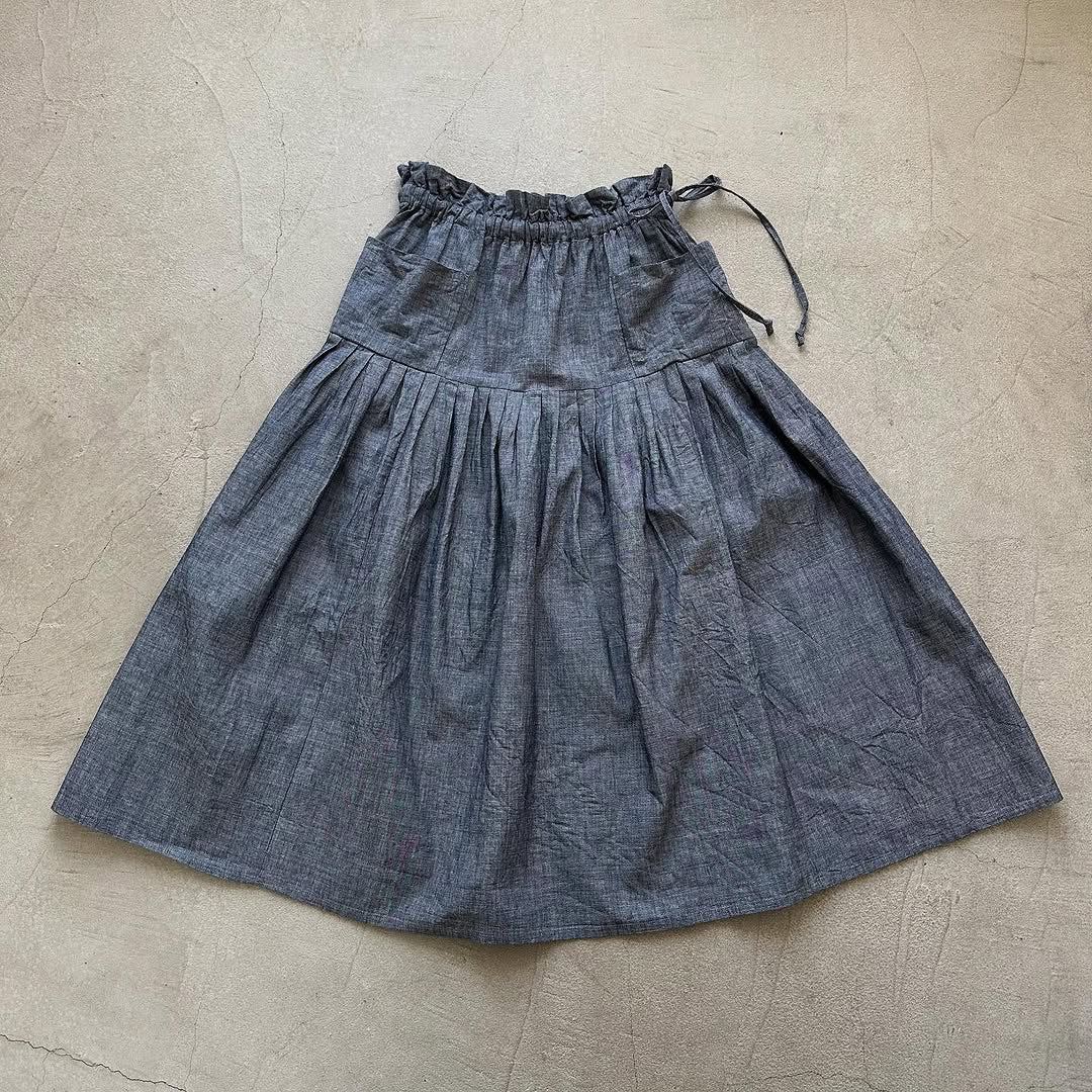 MAGALI インディゴコットンティアードスカート