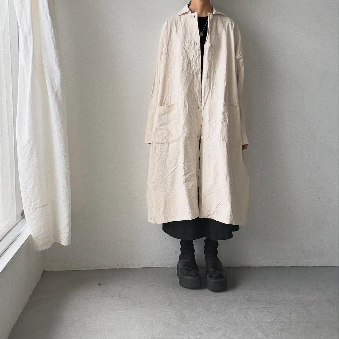 jujudhau コットンカラードコート