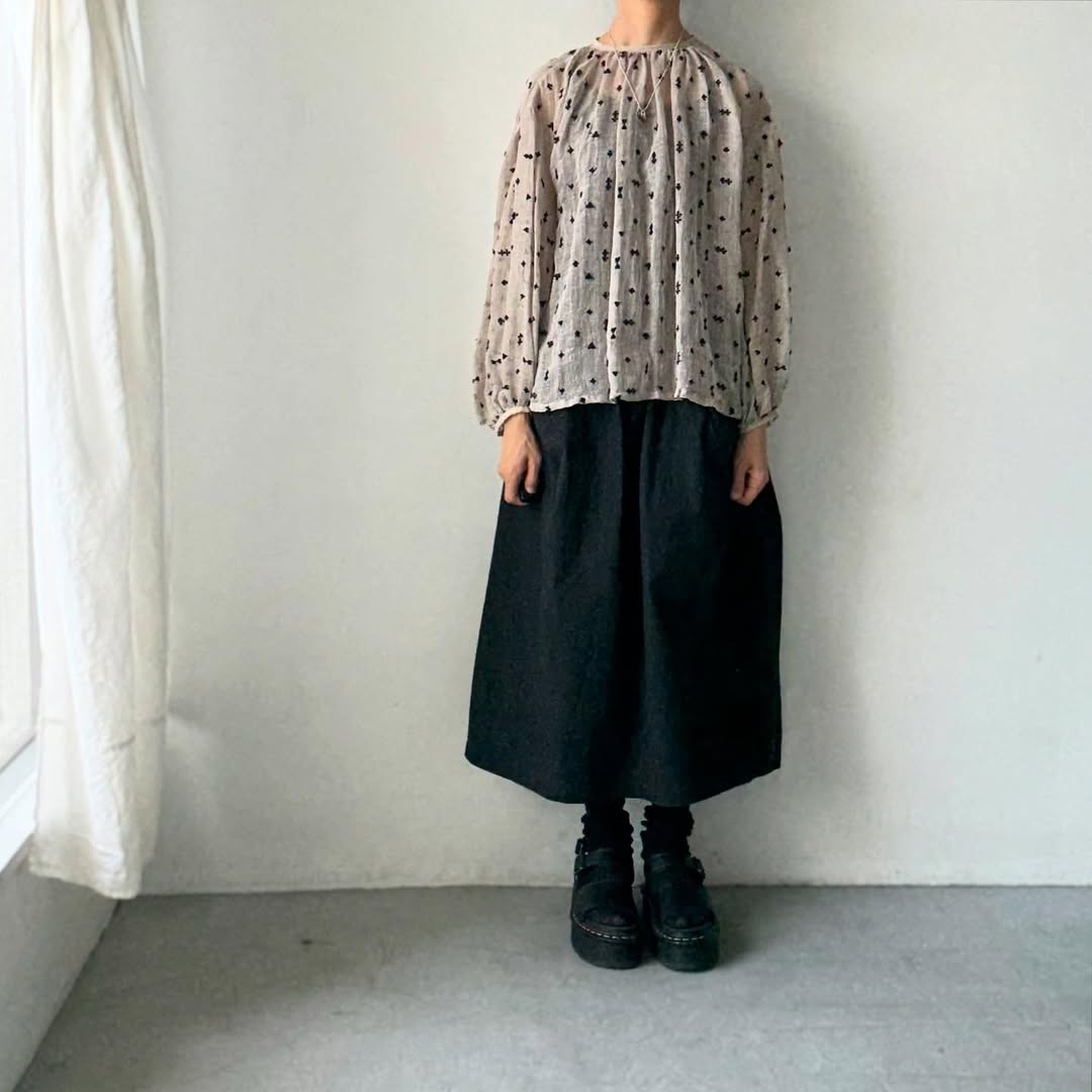 kijinokanosei ソリティアリネンガーゼスモックブラウス