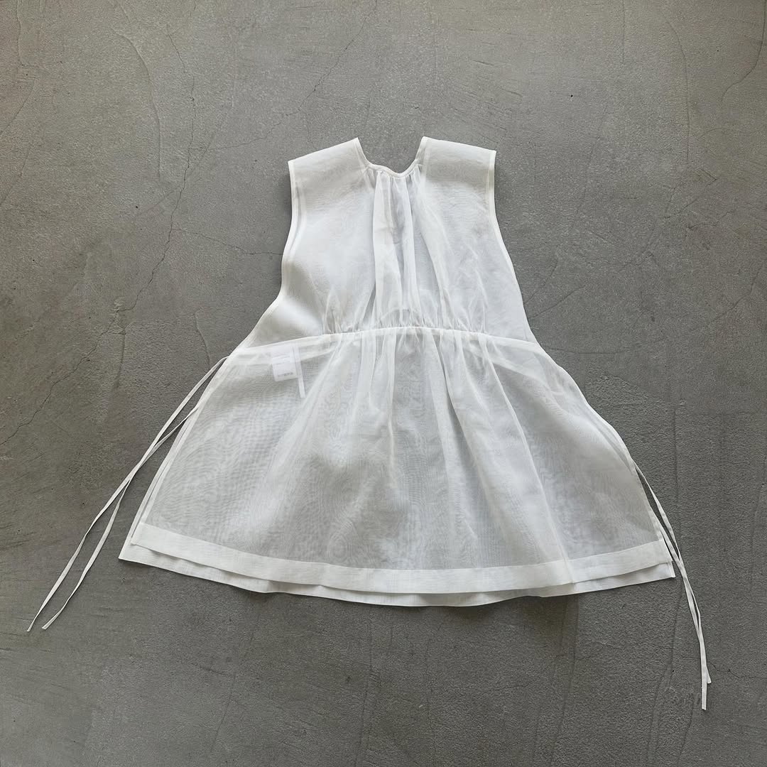 TENNE HANDCRAFTED MODERN コットンオーガンジー2wayショートドレス ホワイト