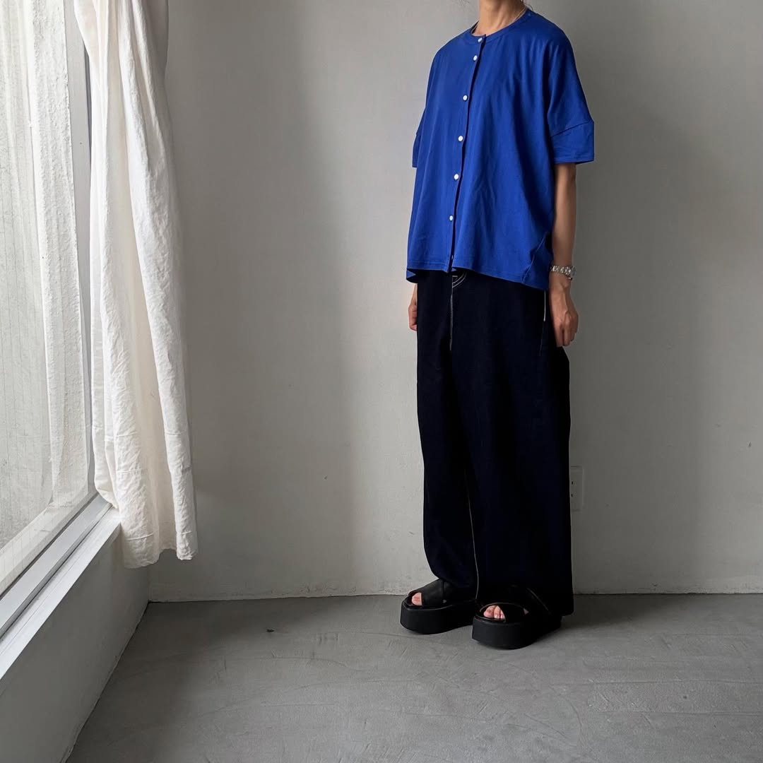 Linenya Tシャツカーディガン ブルー