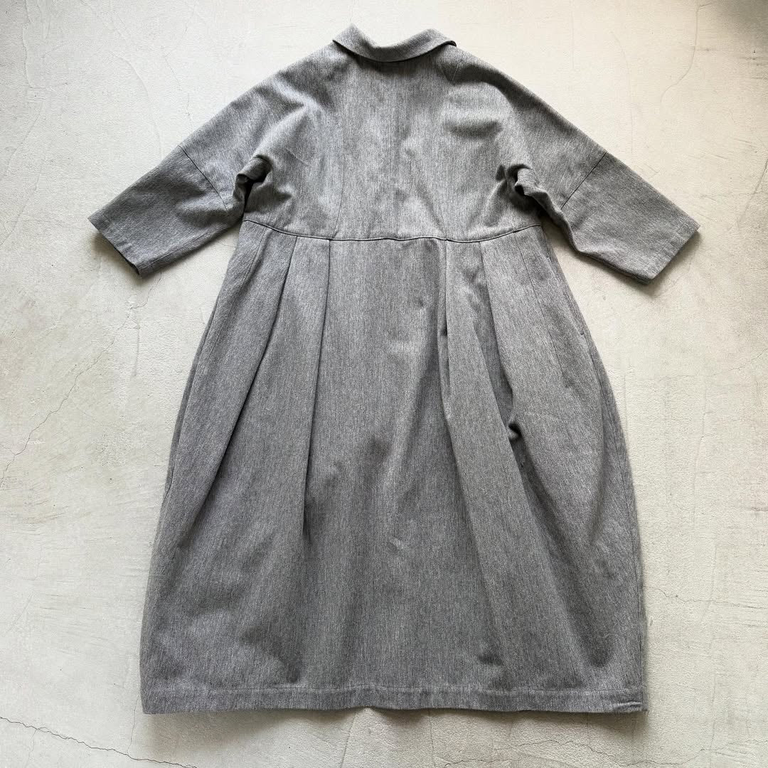 ayanoguchiaya ダブルフロントコートワンピース グレー