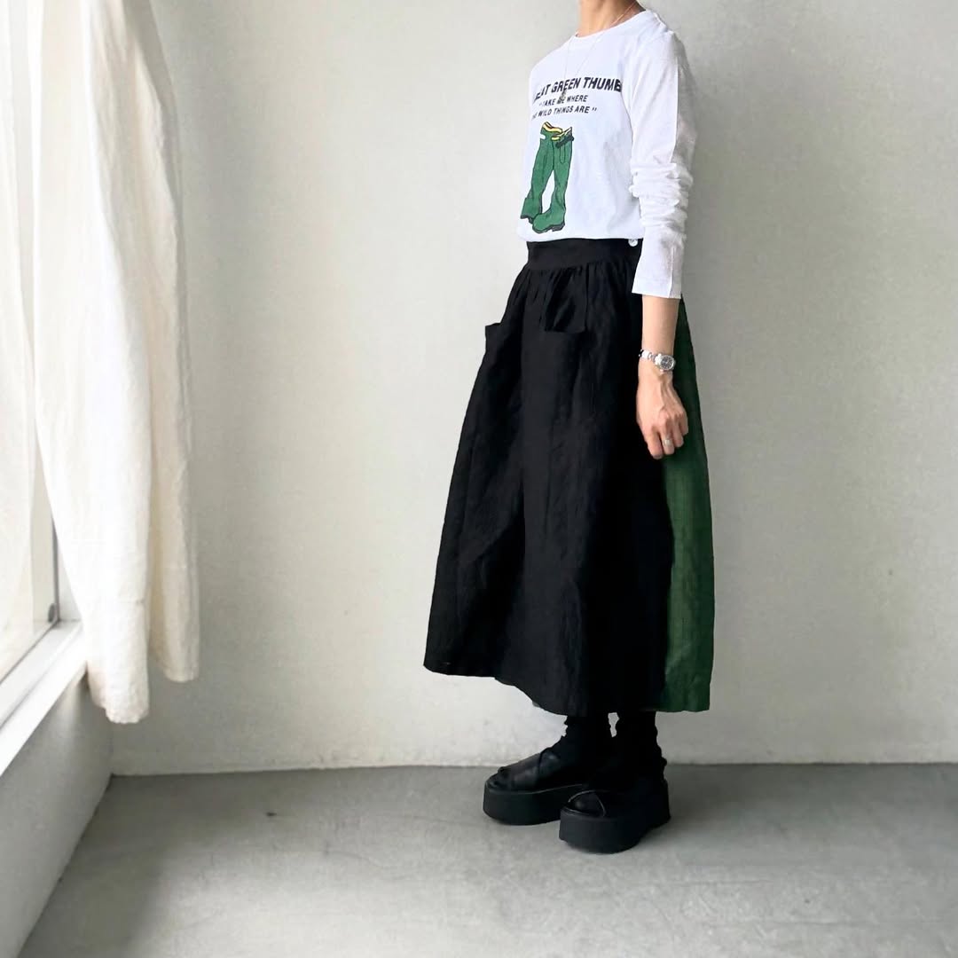 R&D.M.Co グリーンブーツ長袖Tシャツ