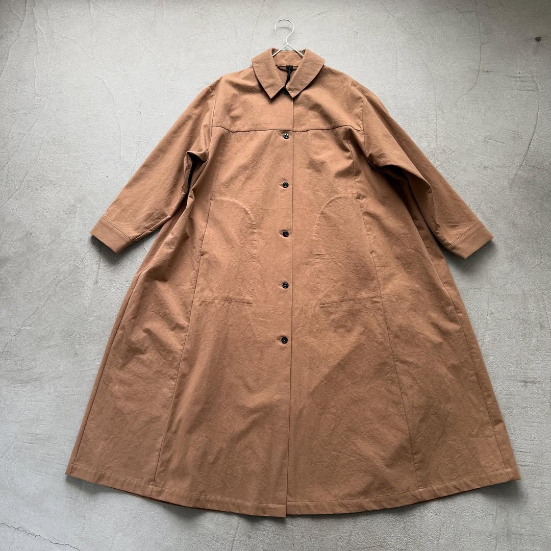 atelier d'antan Girardコットンコートワンピース カーキ