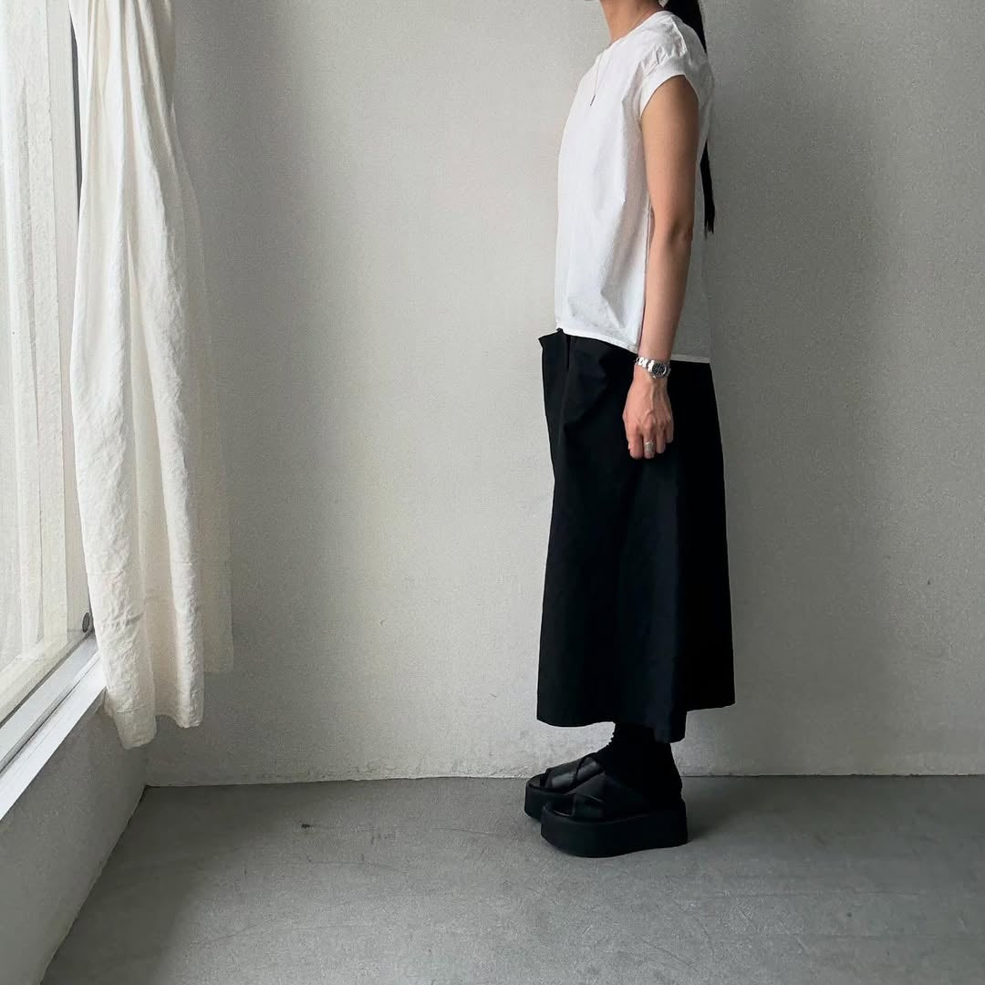 homspun コンパクトウェザーノースリーブブラウス ホワイト