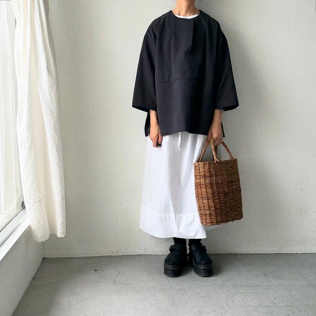 atelier d'antan Bouvetコットンプルオーバー ダークグレー