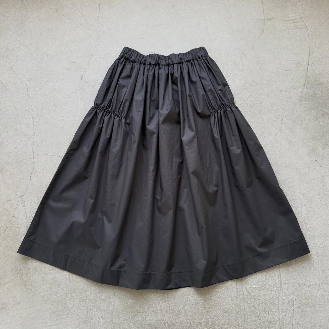 cion コットンシャーリングギャザースカート ブラック