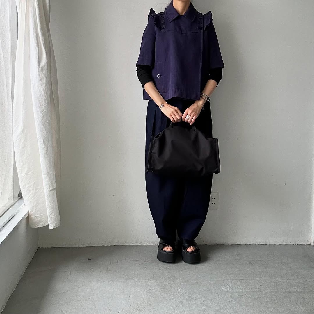 TENNE HANDCRAFTED MODERN ベンタイルコットンボストンバッグ ブラックS