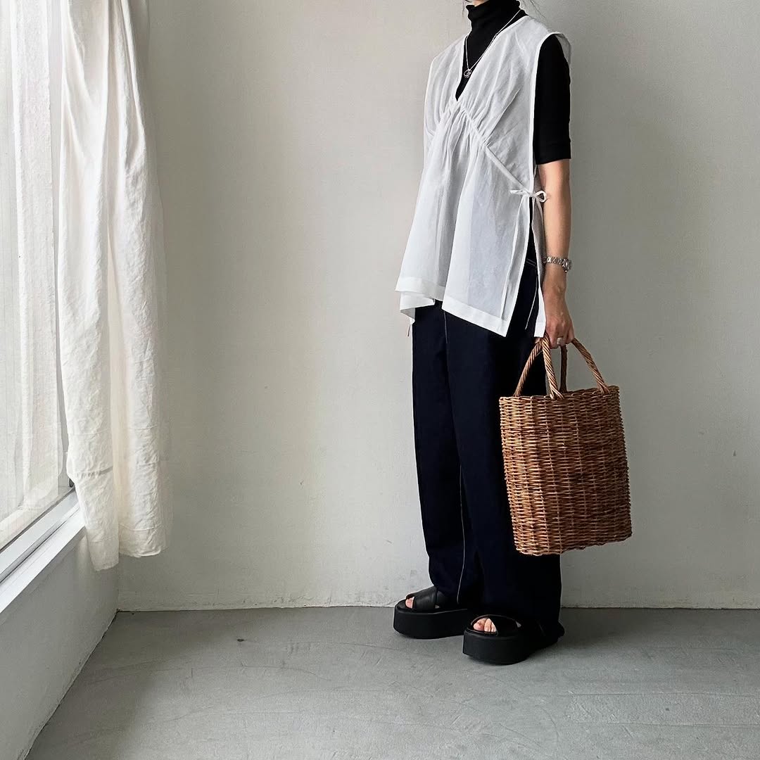 TENNE HANDCRAFTED MODERN コットンオーガンジー2wayショートドレス ホワイト