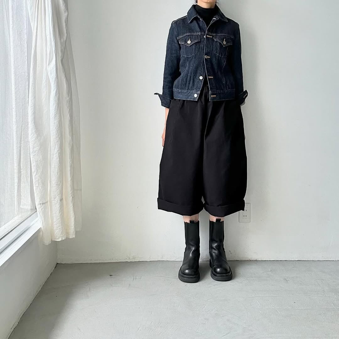 atelier d'antan Perriereコットンワイドパンツ ブラック