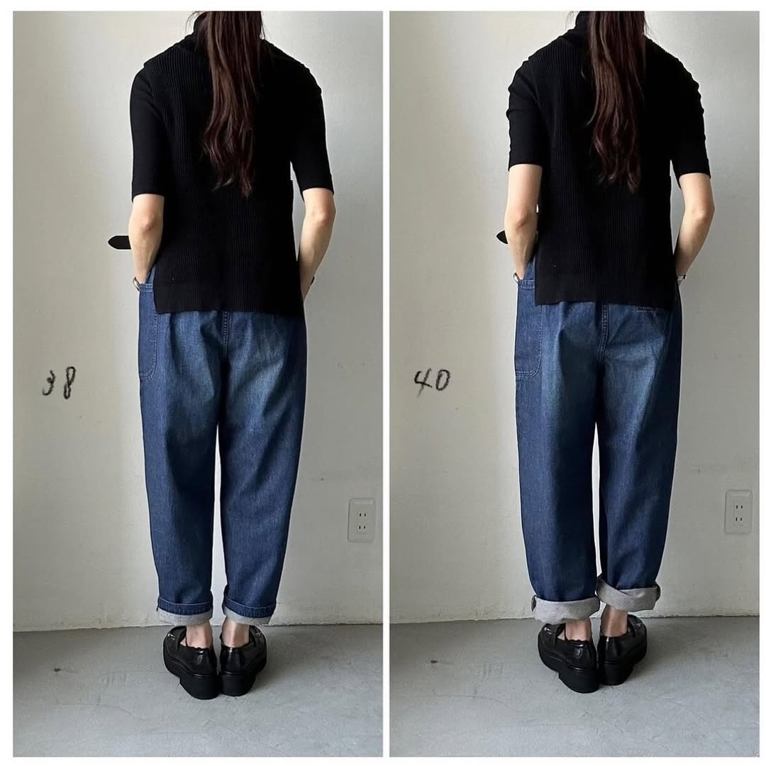 atelier naruse コットンデニムバルーンパンツ ストーンウォッシュインディゴ