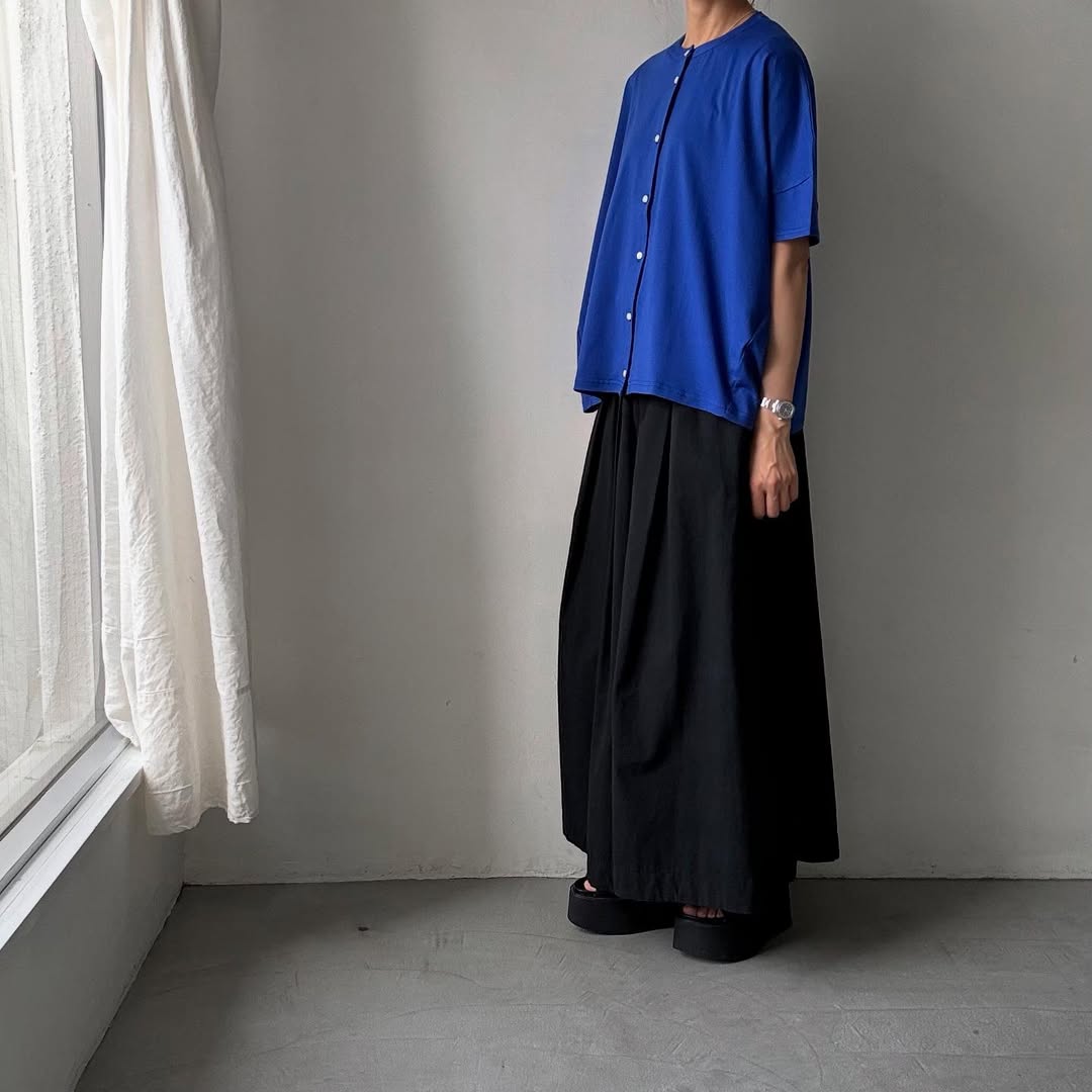 Linenya Tシャツカーディガン ブルー