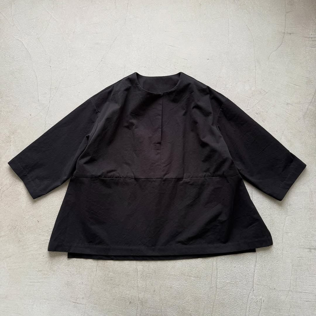atelier d'antan Bouvetコットンプルオーバー ブラック