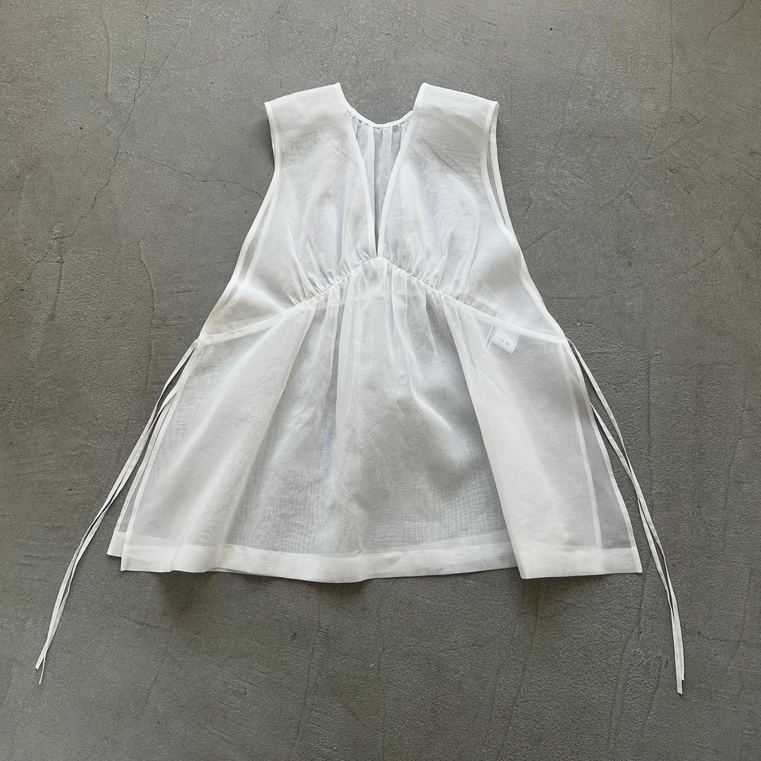 TENNE HANDCRAFTED MODERN コットンオーガンジー2wayショートドレス ホワイト