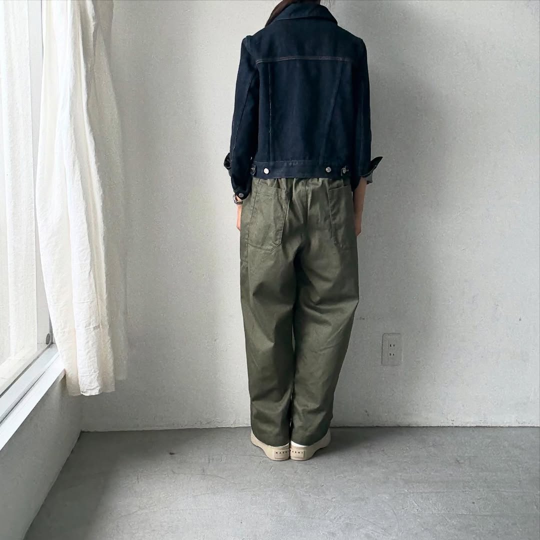 homspun 高密度ウエポンギャザーパンツ グリーン