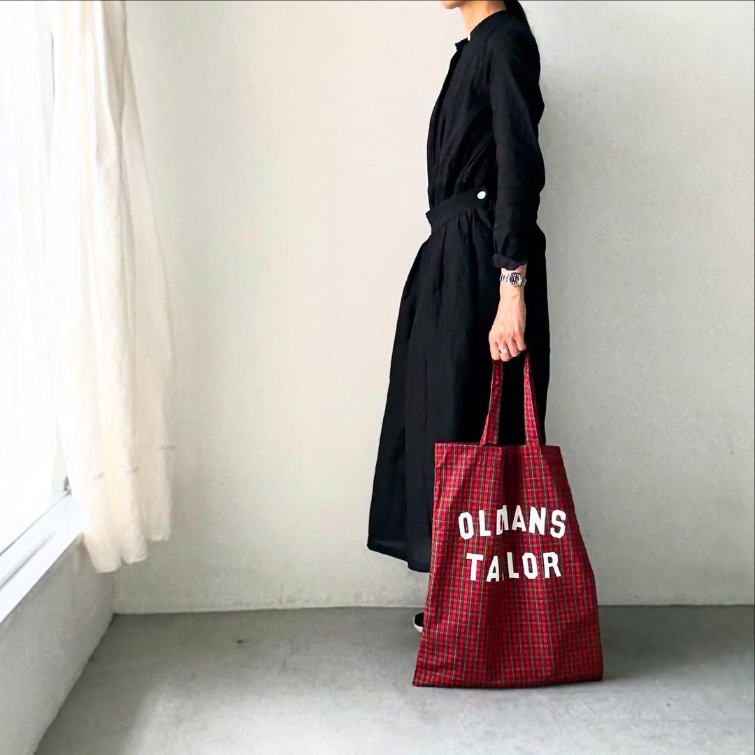 OLDMANS TAILOR OMTプリントトートバッグ レッドチェック
