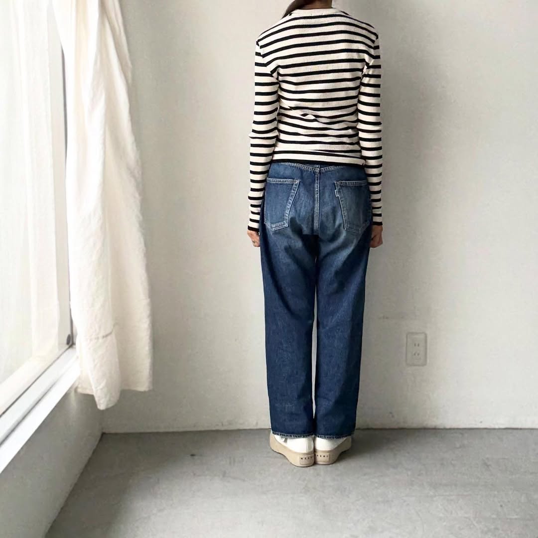 R&D.M.Co ボーダークルーネックリブニットソー