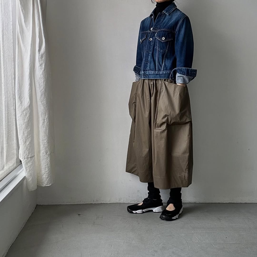 TENNE HANDCRAFTED MODERN ビッグポケットキュロット カーキグリーン