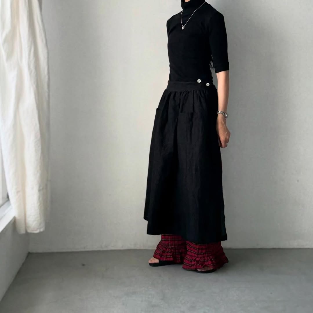R&D.M.Co シェーディングチェックサロンエプロン