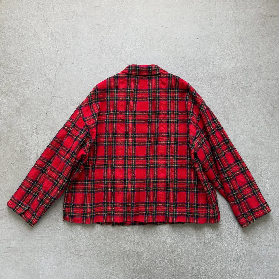 atelier naruse ウールコットンタータンチェックテーラードジャケット
