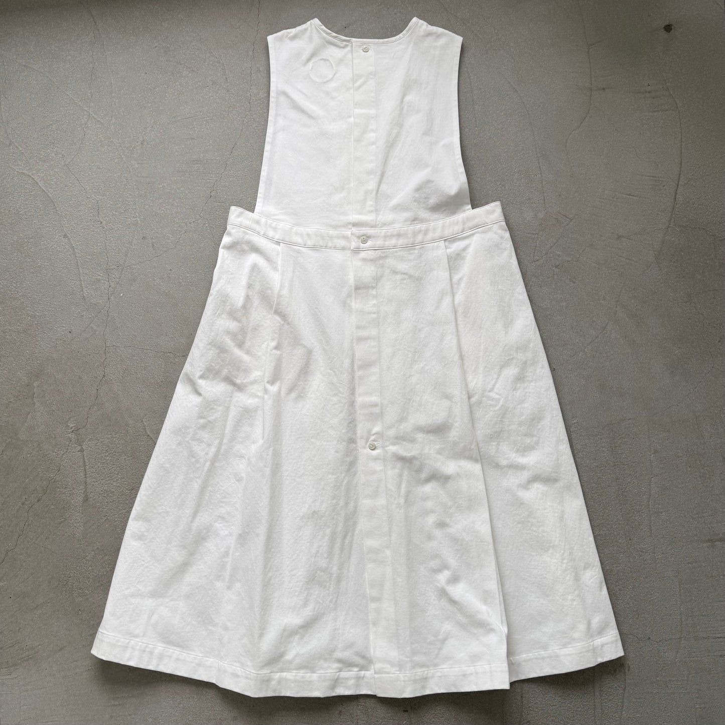 atelier d'antan ×blanc kobell コットンエプロンドレス ホワイト