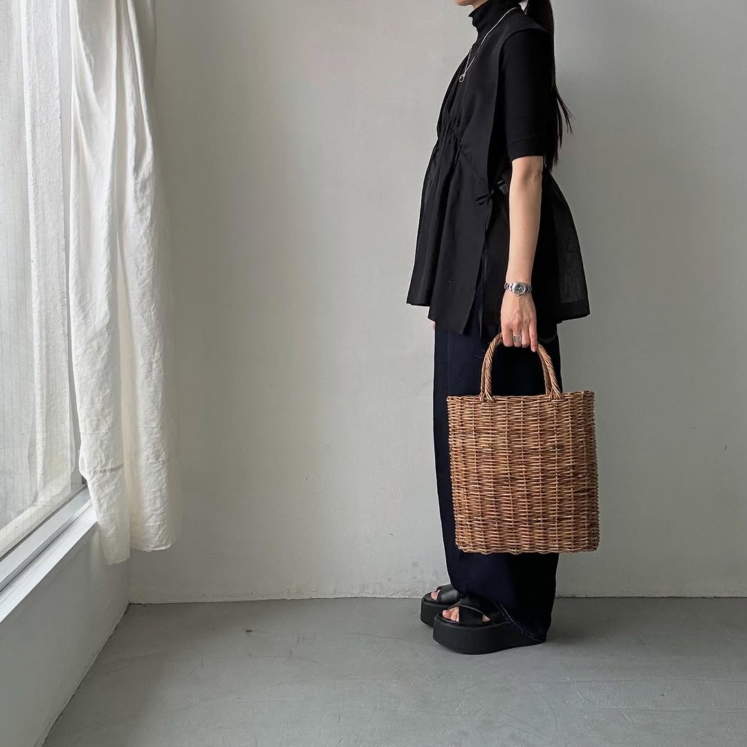 TENNE HANDCRAFTED MODERN コットンオーガンジー2wayショートドレス ブラック