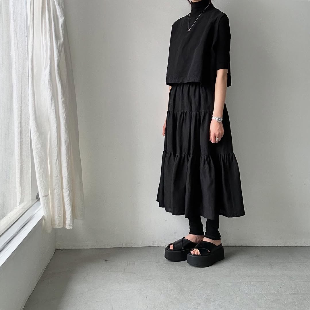 R&D.M.Co デンズリーリネンティアードスカート