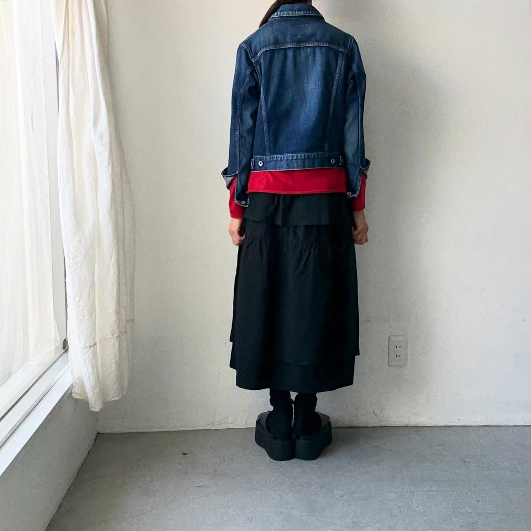 homspun ウールVネックカーディガン レッド