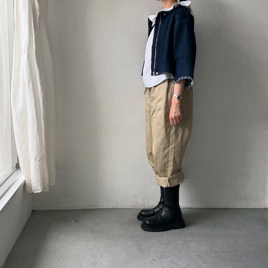 homspun 高密度ウエポンギャザーパンツ ベージュ