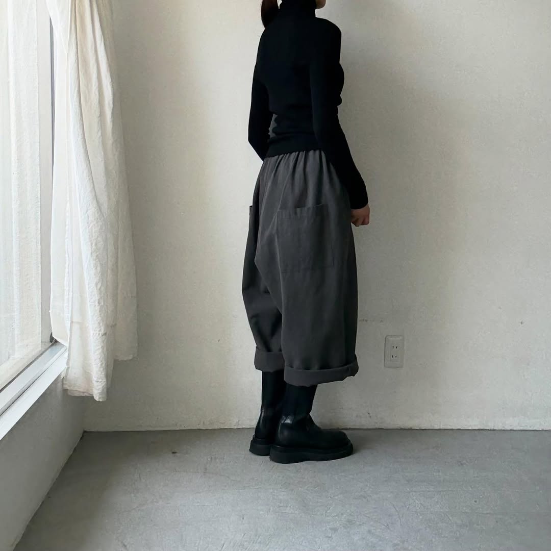 受付終了🟡11月納期受注会商品🟡 SACUCA ウールコットンリネンポケットワイドパンツ size1