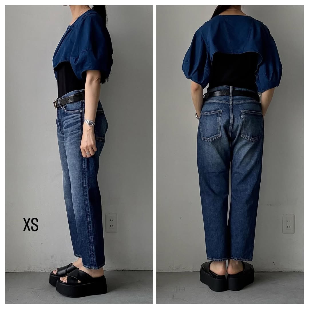 R&D.M.Co ストレートデニムパンツ(ヴィンテージライク) インディゴ