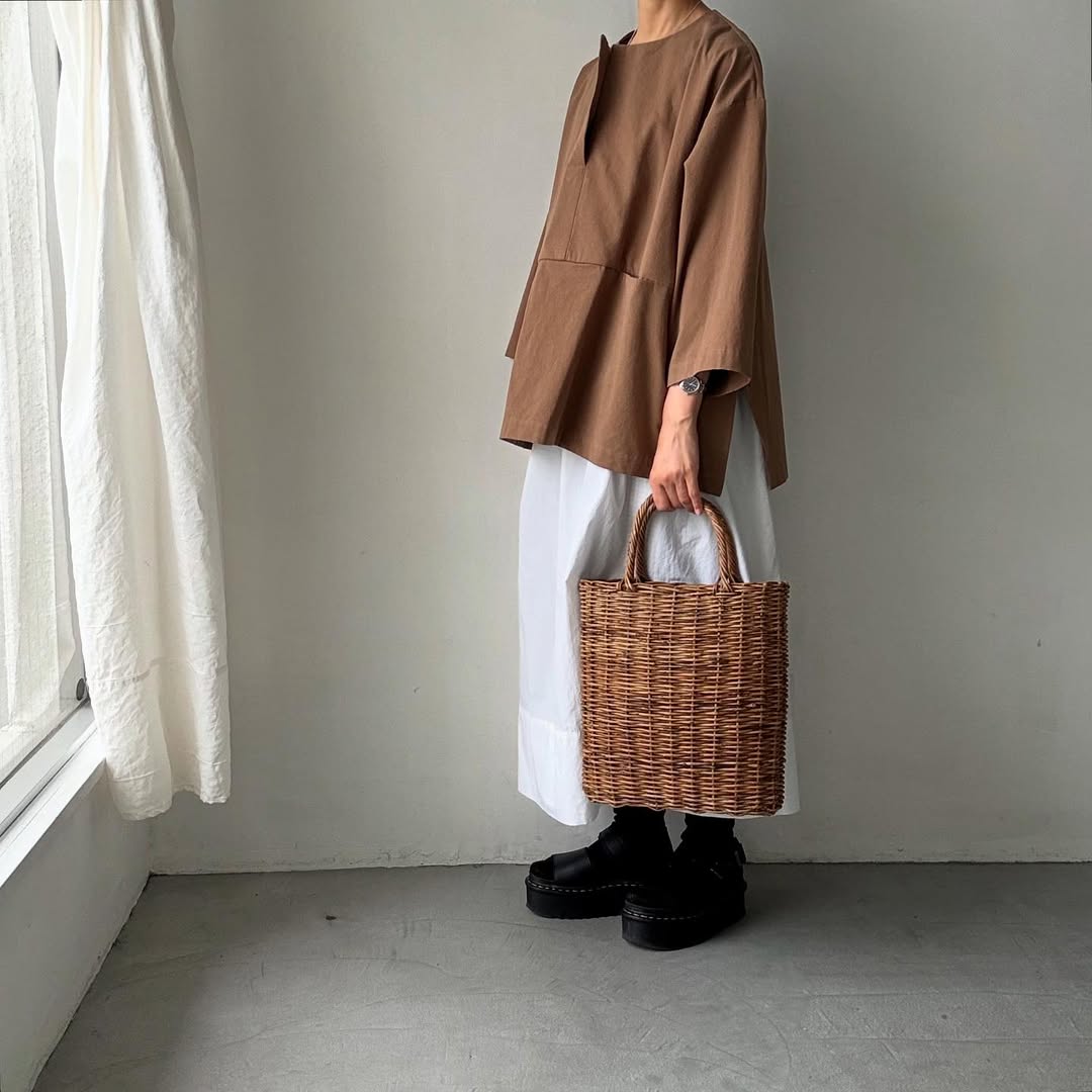 atelier d'antan Bouvetコットンプルオーバー カーキ