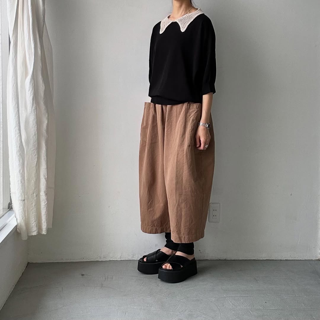 atelier naruse コットンクロシェカラーニット