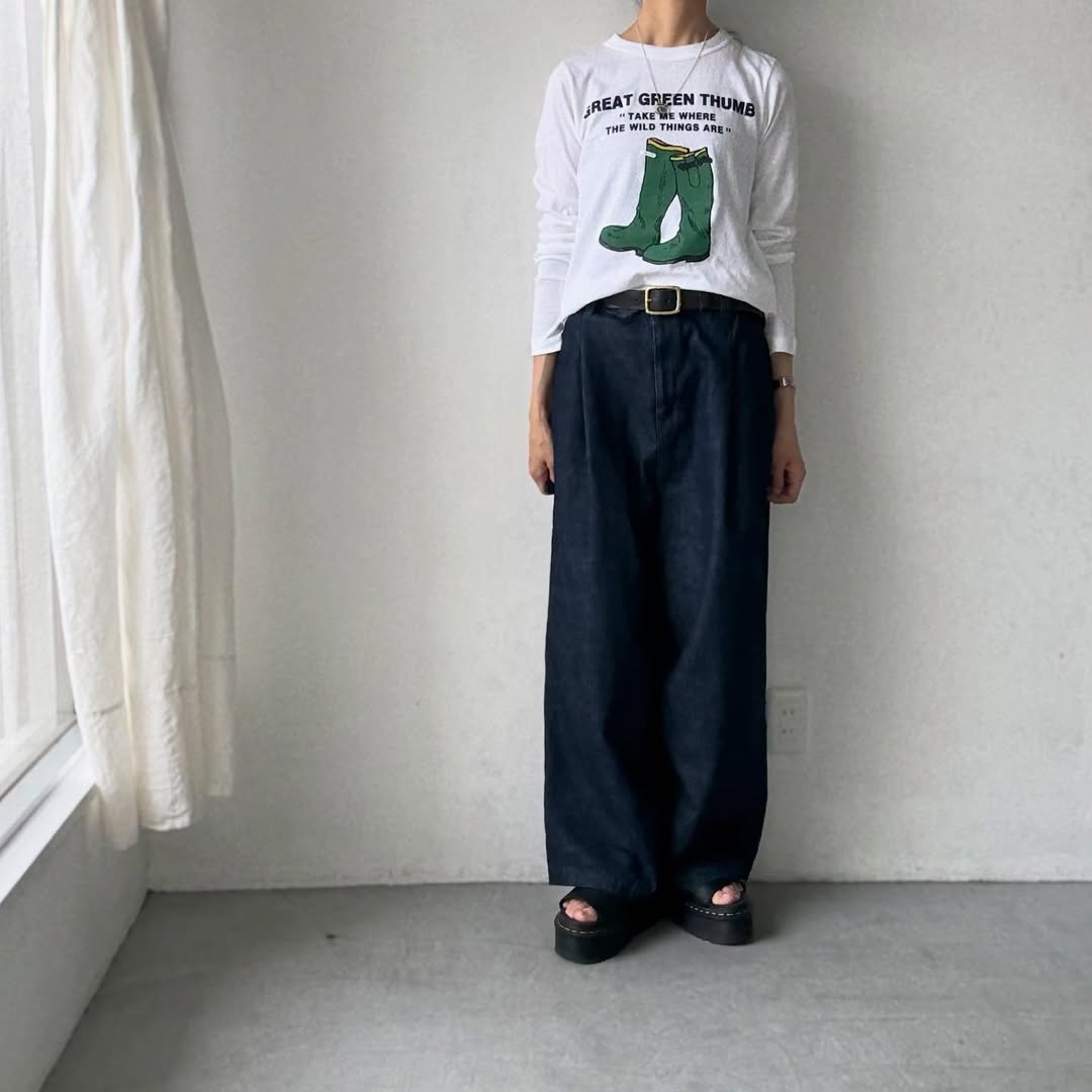 R&D.M.Co グリーンブーツ長袖Tシャツ