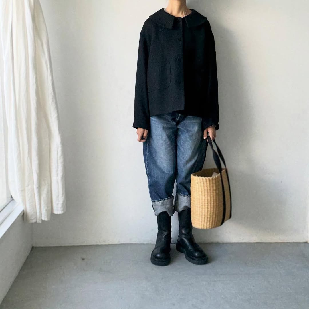 MAGALI シェットランドウールリネンフラットカラージャケット