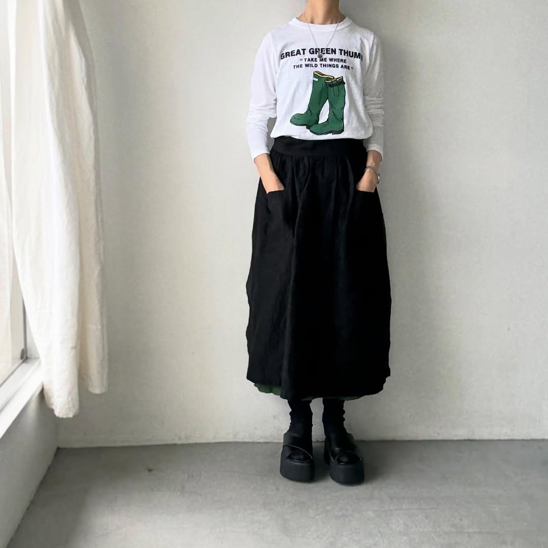 R&D.M.Co グリーンブーツ長袖Tシャツ