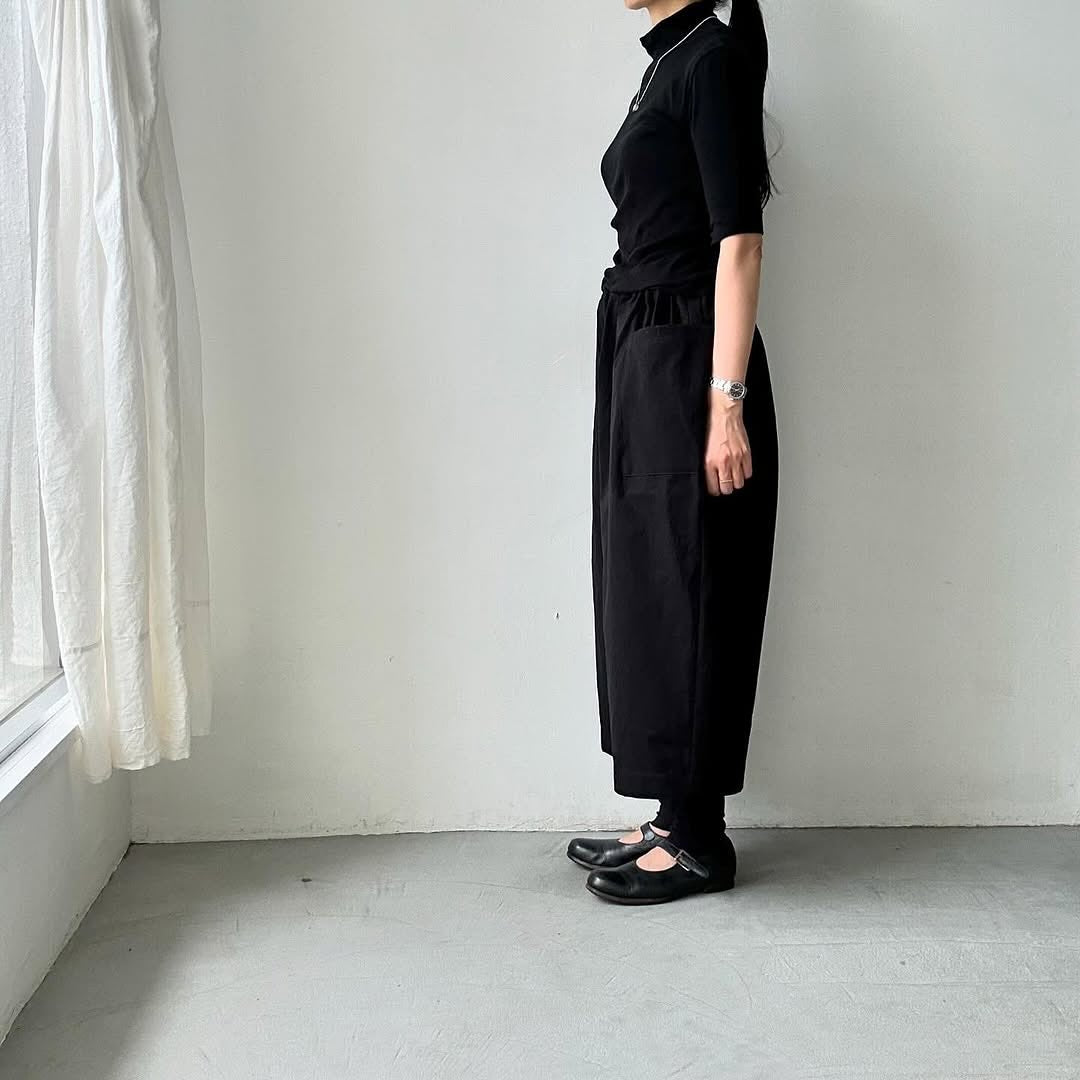 atelier d'antan Perriereコットンワイドパンツ ブラック