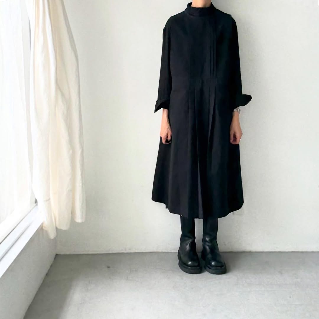 atelier d'antan kobell コットンエプロンドレス ブラック