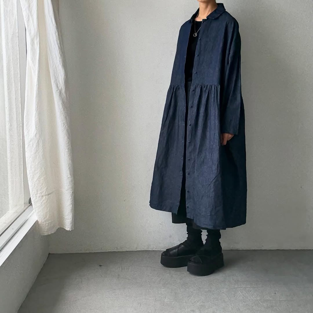 jujudhau デニムカラードドレス