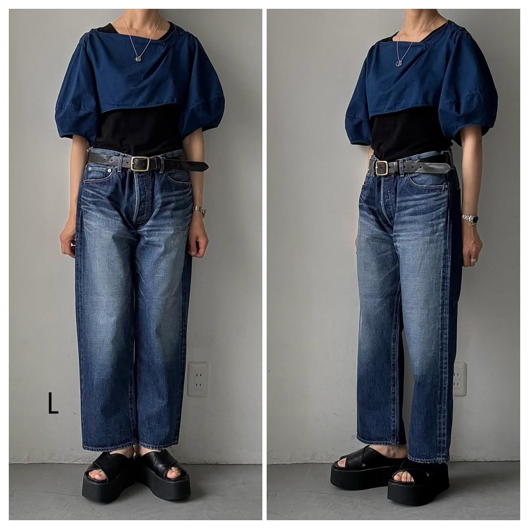 R&D.M.Co ストレートデニムパンツ(ヴィンテージライク) インディゴ