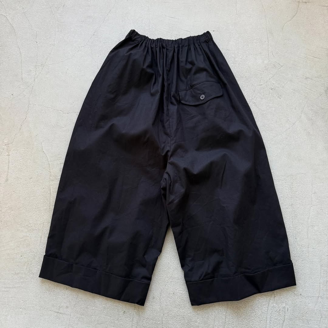 ゴーシュ コットンポプリンワイドパンツ ブラック