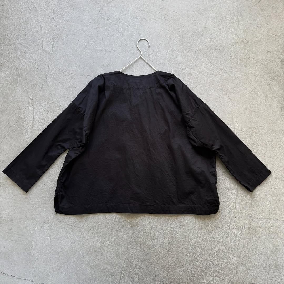 jujudhau コットンツイルダブルボタンシャツ