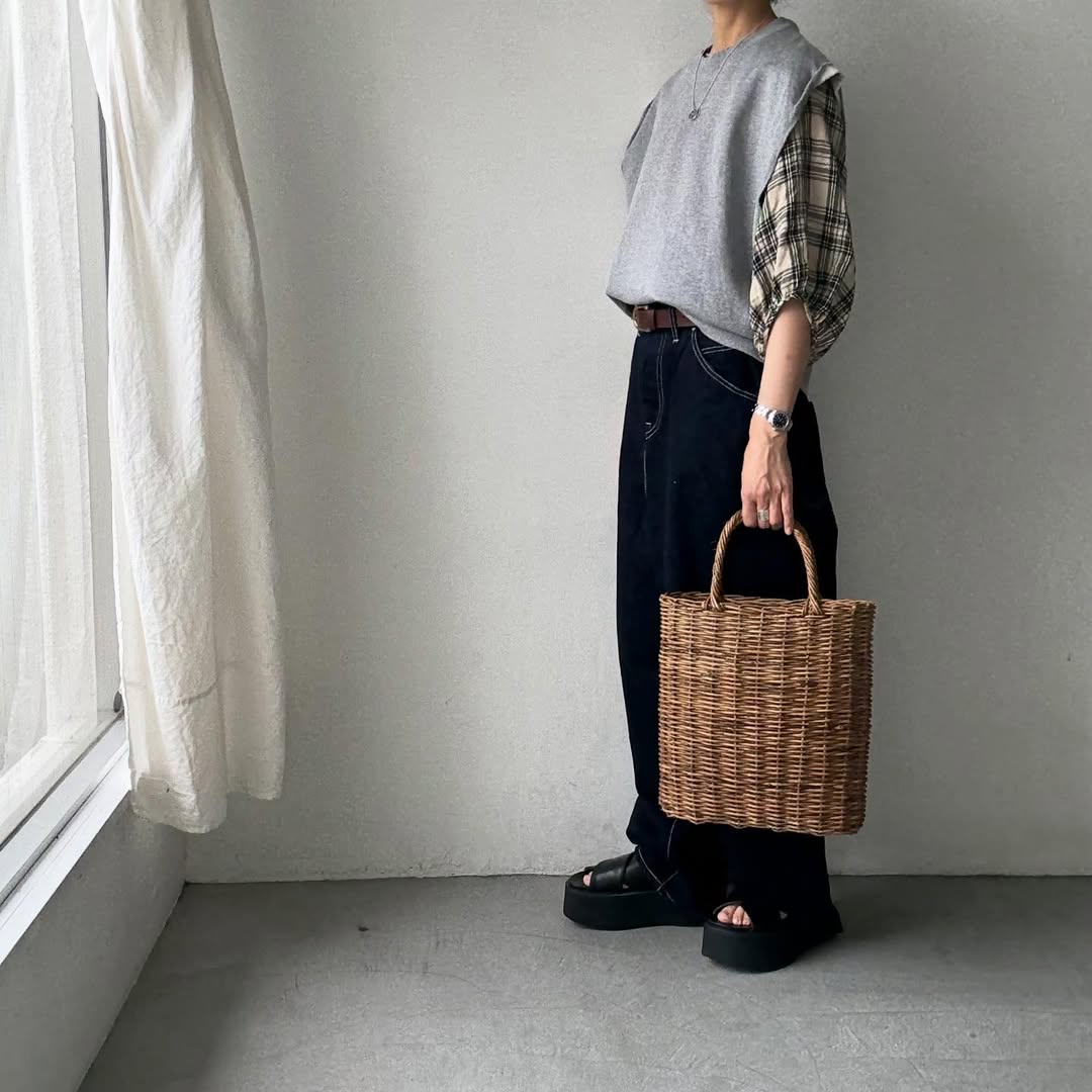 homspun コンパクト裏毛ベスト トップグレー