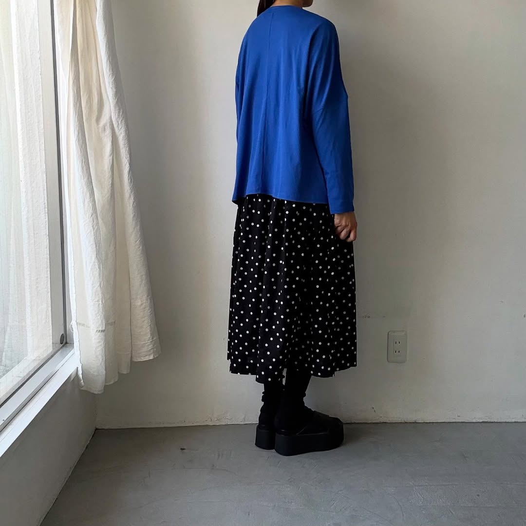 Linenya プライムクールコットン長袖カーディガン ブルー