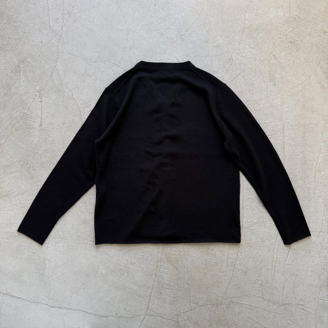 homspun ウールVネックカーディガン ブラック