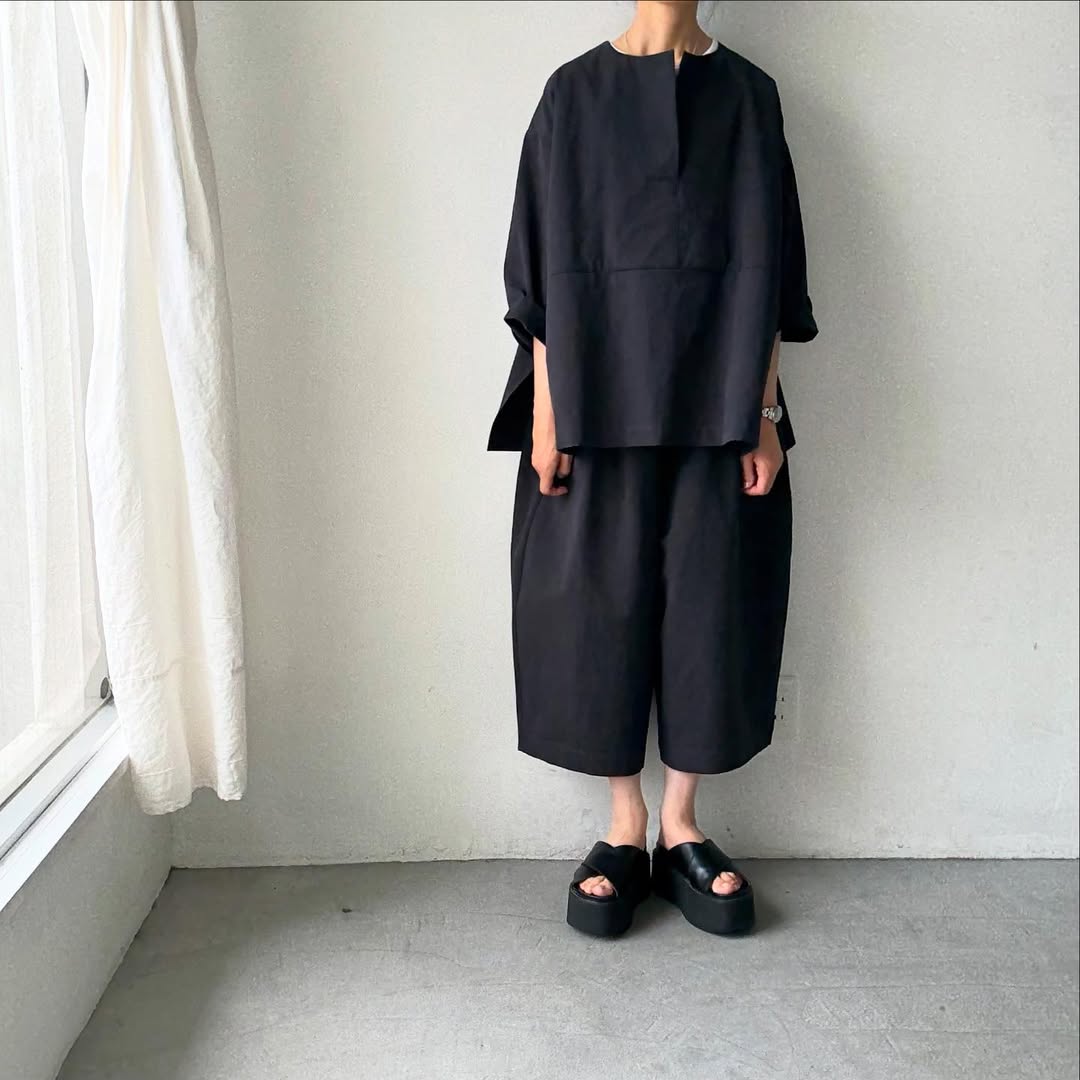 atelier d'antan Bouvetコットンプルオーバー ダークグレー