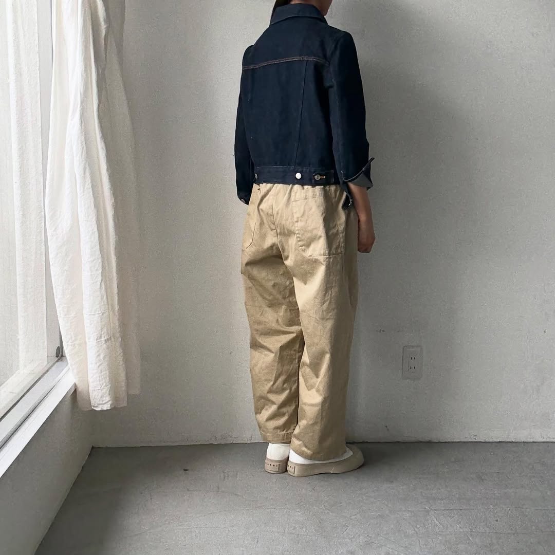 homspun 高密度ウエポンギャザーパンツ ベージュ