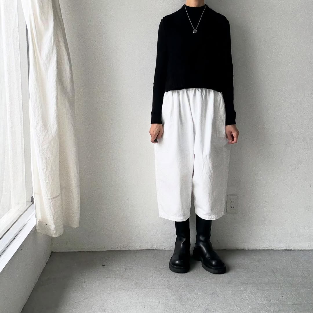 homspun デニムギャザーパンツ – blanc