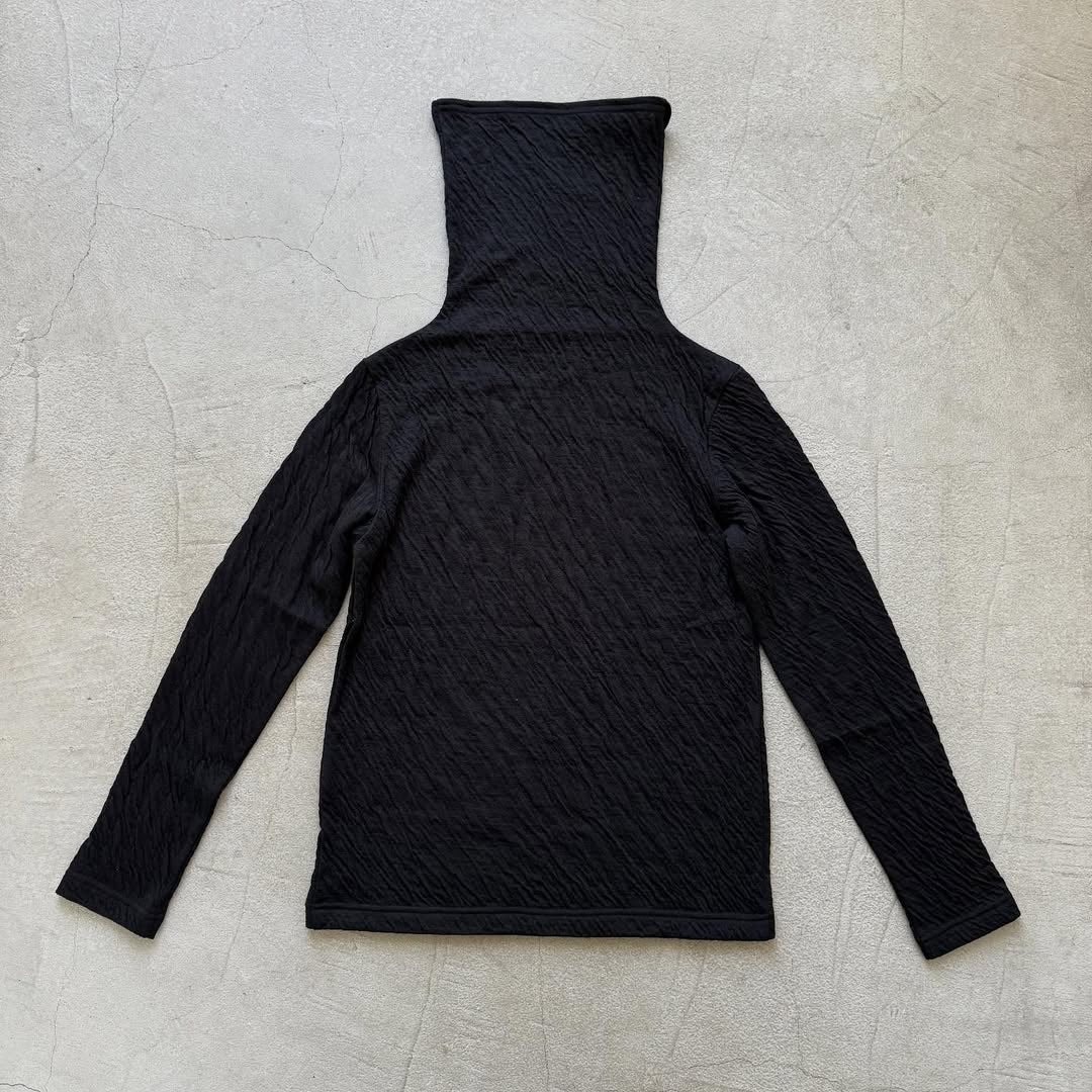 atelier naruse ウールコットンタートルネックカットソー ブラック