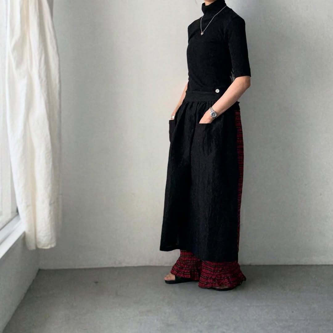 R&D.M.Co シェーディングチェックサロンエプロン